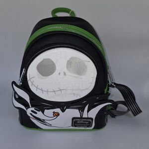 Loungefly Green and Black Skull Pattern Backpack